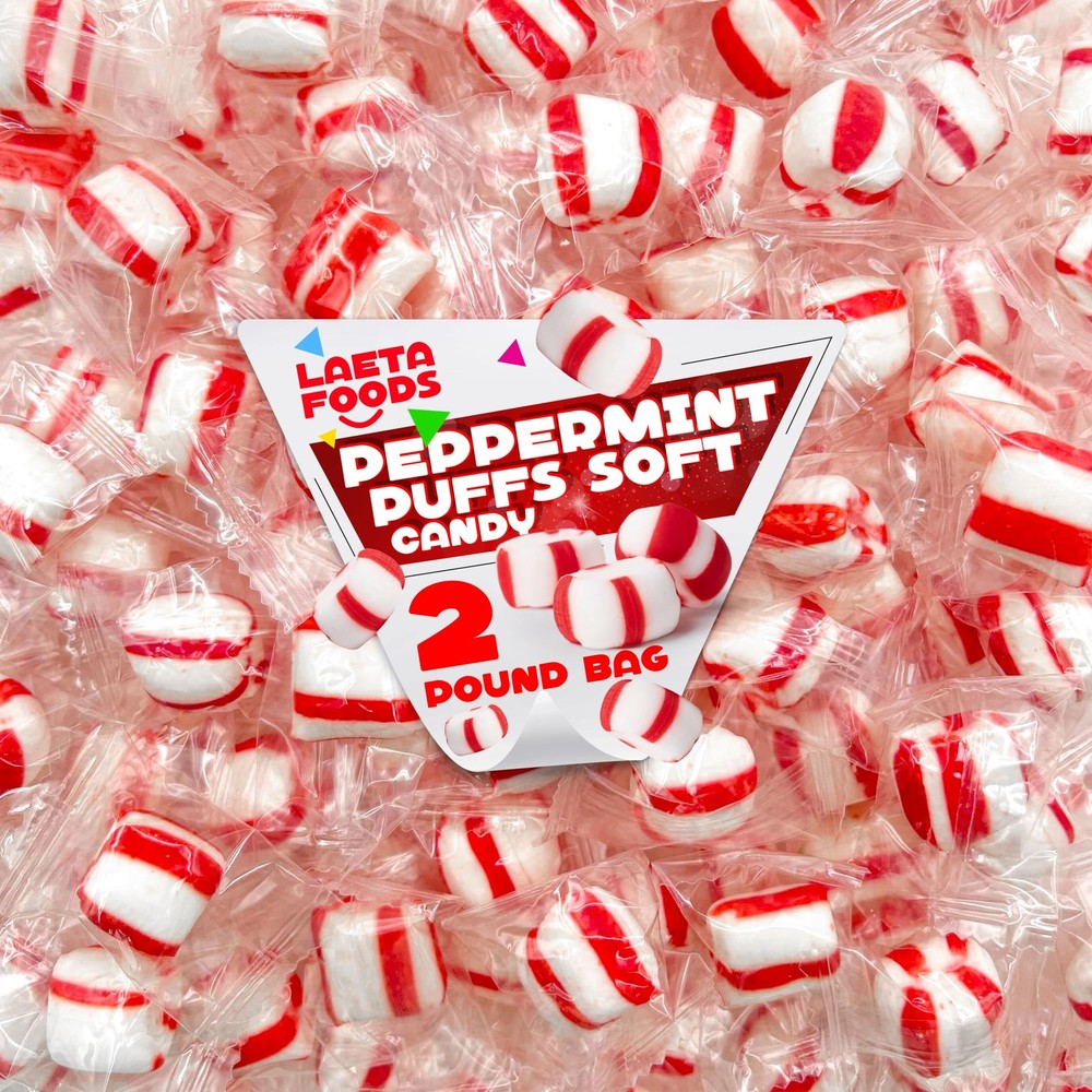 Peppermint Soft Puffs Candy | 2 Pound Bag | Refreshing Mints | Individually W…