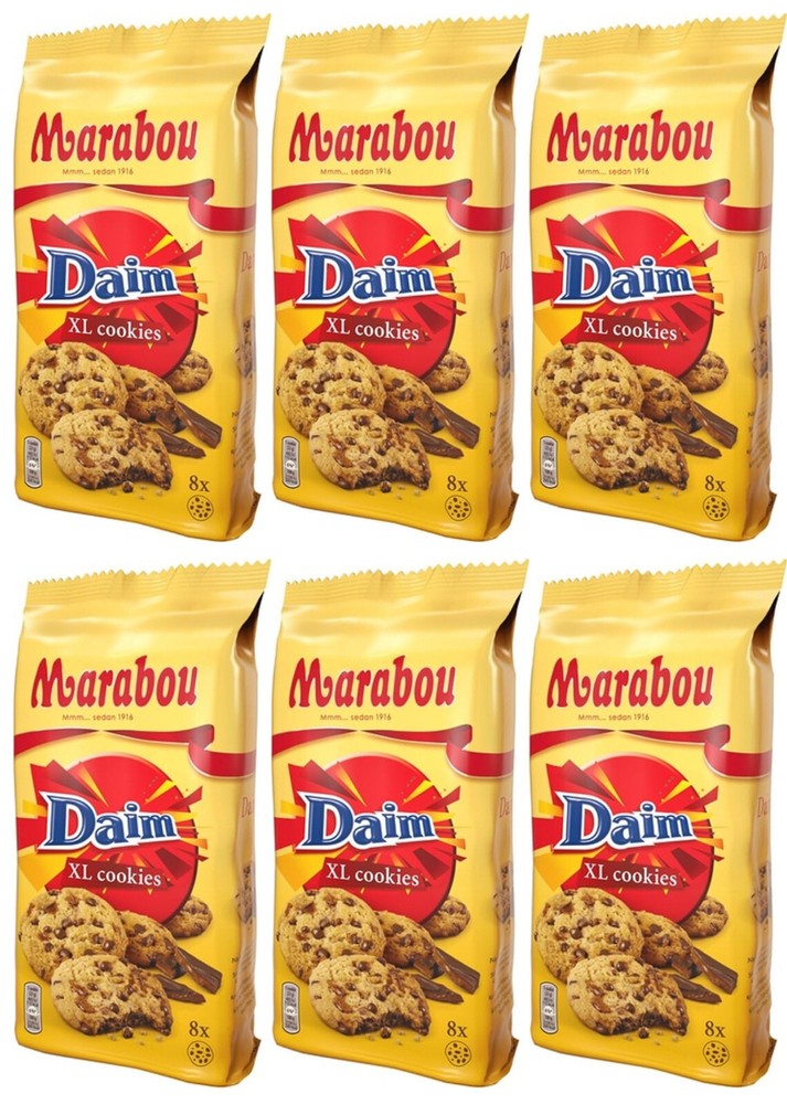 6 MARABOU Daim Chocolate XL Cookies Sweets Party Snacks Packs 184g 6.5oz