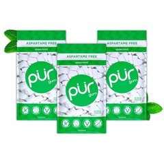PUR Gum | Aspartame Free Chewing Gum | 100% Xylitol, 55 Pieces (Pack of 3)