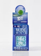 NUDE MINTS Dual Action Liquid Capsules Peppermint Sugar Free Zero Cal 5 Pack