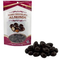 FirstChoiceCandy Dark Chocolate Covered Almonds , 3.5 Oz Individual Bag