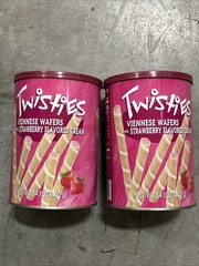 Strawberry Crème Filled Viennese Wafer Rolls Pack of 2