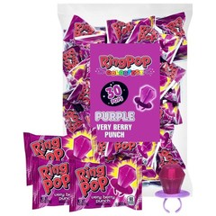 Ring Pop Purple Valentine’s Candy Lollipops, 30Ct Bulk 30 Count,