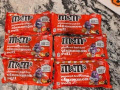 6-PACK Peanut Butter Cinnamon Roll M&M’s Share Size 2.83 oz Bakery Collection