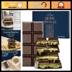 Premium Dark Chocolate Bar with Pistachio & Shredded Phyllo Dough – 7oz Gift Box