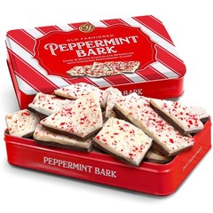 CY Chocolates Handmade Dark and White Layered Peppermint Bark Tin for Christm…