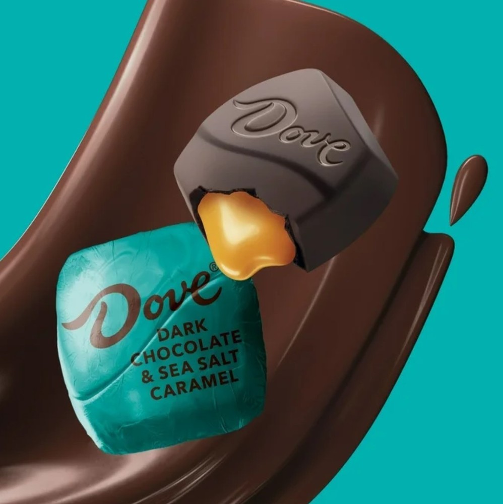 DOVE – DARK CHOCOLATE SEA SALT CARAMEL INDIVIDUALLY WRAPPED-LIMITED VALUE BULK!!
