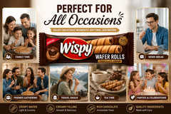 12 Boxes Hilal Wispy Wafer Rolls Chocolate Cream 24 Packs/Box 288 Snack Packs