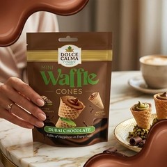 Dolce Calma Mini Waffle Cone Bites, Belgian Chocolate Filled Snack
