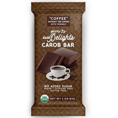 Missy J’s Organic Carob Dark Delights Unsweetened Coffee Candy Bar- 2, 6, 12pk