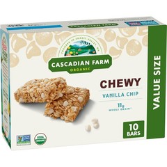 Cascadian Farm Organic Vanilla Chip Chewy 10 Count (Pack of 1), Light Brown