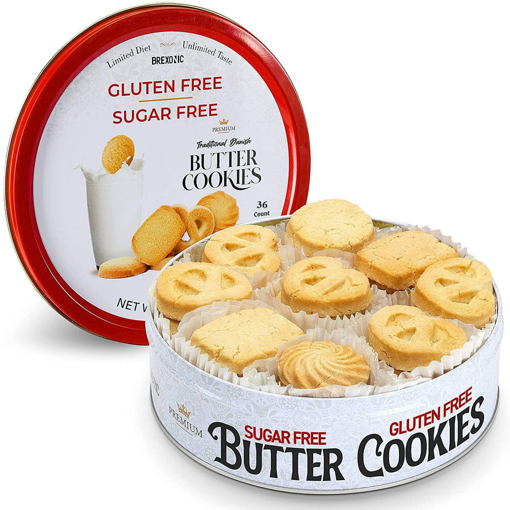 Gluten Free Sugar Free Butter Cookies 36 Count Traditional Danish Cookies, Premi