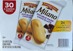 Milano Cookies Double Dark Chocolate, 30 packs x 0.98 Ounce, 29.4 oz (1.8 LBS)