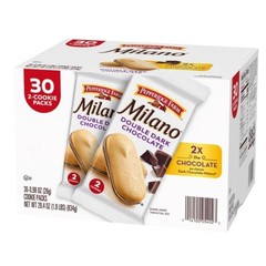 Milano Cookies Double Dark Chocolate, 30 packs x 0.98 Ounce, 29.4 oz (1.8 LBS)