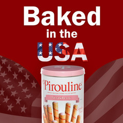Pirouline Rolled Wafers – Strawberry – Rolled Wafer Sticks, Crème Filled Wafers