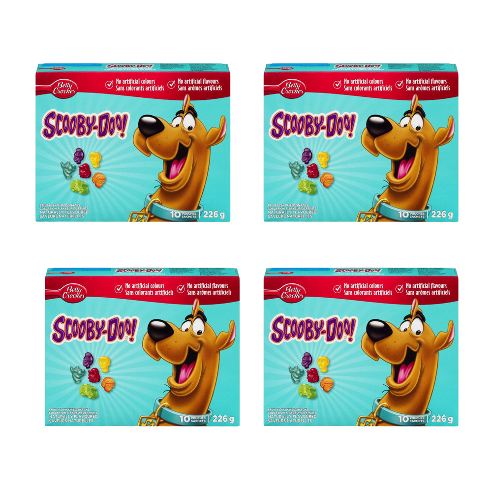 Betty Crocker Scooby Doo Fruit Flavored Snacks Gummy Kids Chew Treats (4 Packs)