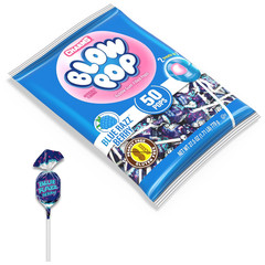 Blue Raspberry Blow Pops Bubble Gum Lollipops 50 Count Individually Wrapped