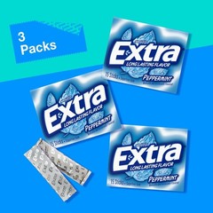 EXTRA Peppermint Sugar Free Gum Back To School 45 Count (Pack of 1), Cyan