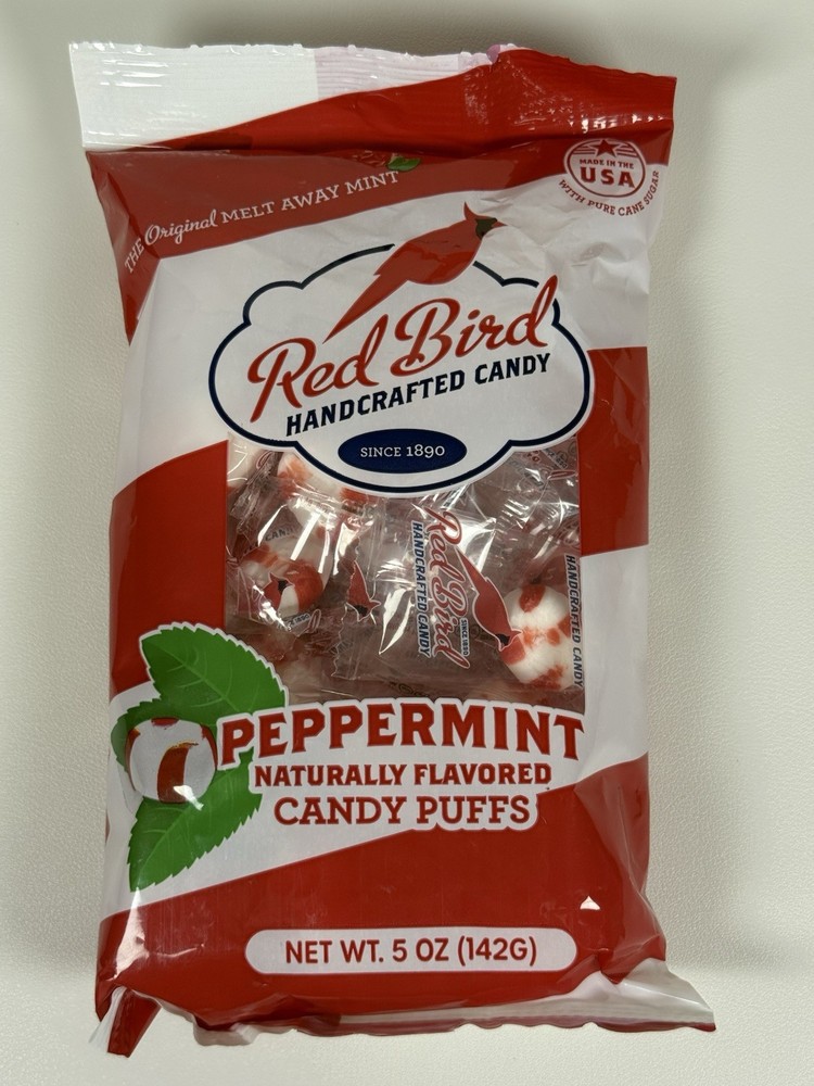 🍭Red Bird Soft Peppermint Candy Puffs – Fat Free – Gluten Free Comb.SHIP +$1/ea