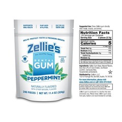 Zellie’s | 100% Xylitol Peppermint Chewing Gum | No Aspartame, Gluten Free, V…