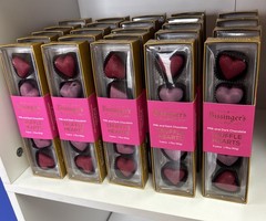 Bissengers Truffle Hearts, Milk And Dark Chocolate 5 Piece 1.7oz (50g)