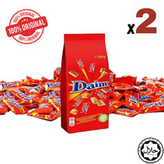 x2 DAIM Milk Chocolate 200g Crunchy Almond Caramel Candy Sharing Bag Halloween