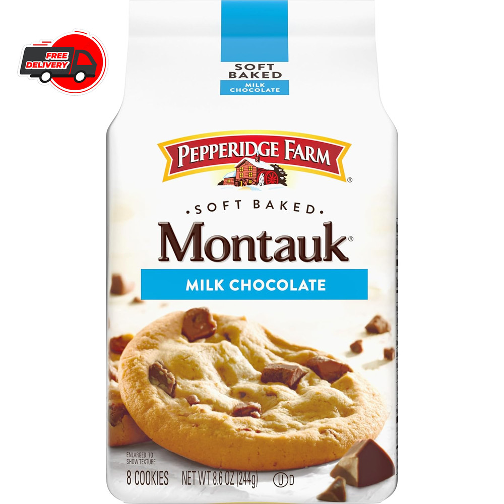 Pepperidge Farm Montauk Soft Baked Milk Chocolate Chunk Cookies, 8.6 Oz Bag
