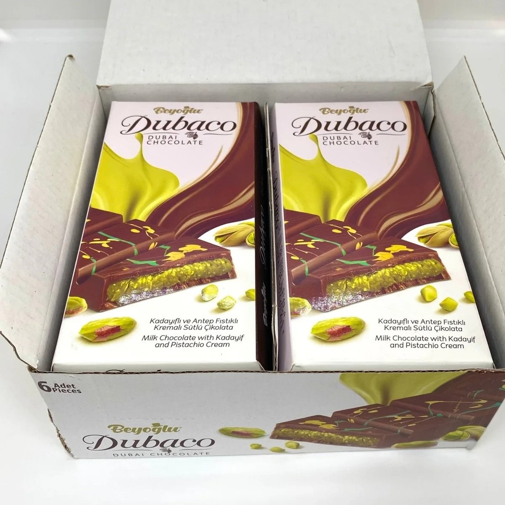 6pcs x 200gr Dubai Chocolate Bar with Pistachio “Viral TikTok Chocolate” (Box)