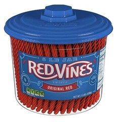 RED VINES Twists Original Red Licorice Bulk Candy Jar 5 lbs. Free Shipping