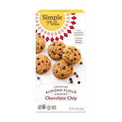 Almond Flour Crunchy Cookies, Chocolate Chip – Gluten Free, Vegan, Healthy Snack