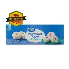 Great Value Powdered Sugar Mini Donuts – 17.5 oz, 40 Count Bag