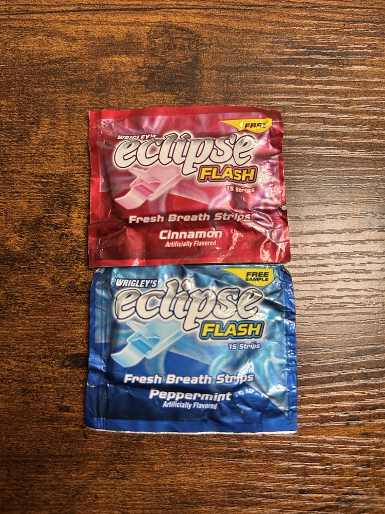 Vintage Wrigley’s Eclipse Flash Fresh Breath Strips Cinnamon & Peppermint 2 Pack