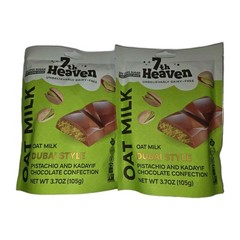 2 Pack 7th Heaven Oat Milk Dubai Style Kosher Vegan Chocolate Confection 3.7 Oz