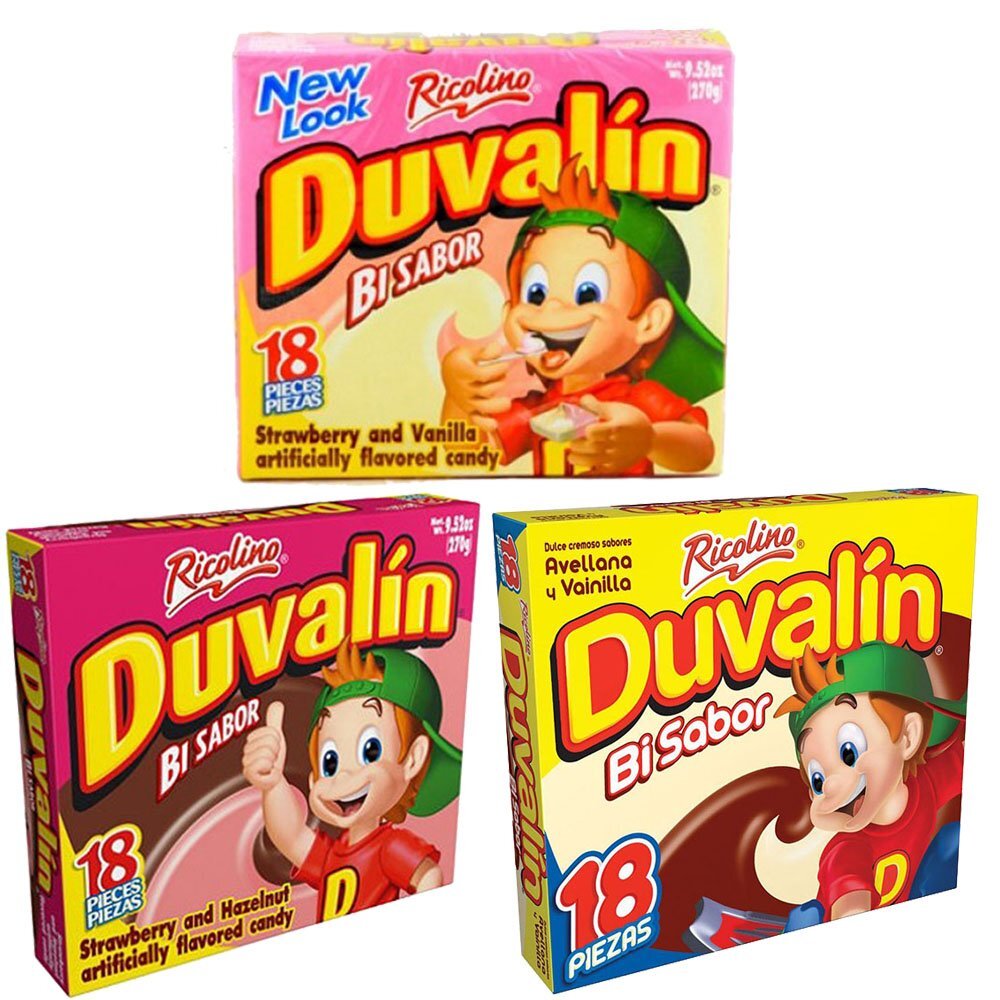 Ricolino Duvalin Mexican Candy 18 Count Multicolor Flavor Pack of 3 Boxes