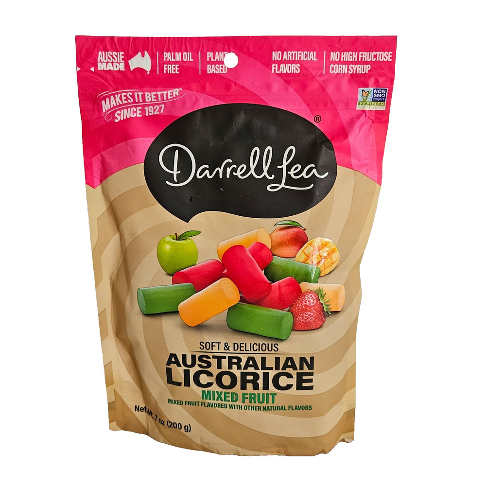 Australian Licorice Mixed Fruit Flavor 7 oz Plant Based Soft BB 09/2026
