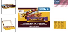 29.4 oz of Kosher Certified Hershey Assorted Caramel Candy – 18 Full Size Bars