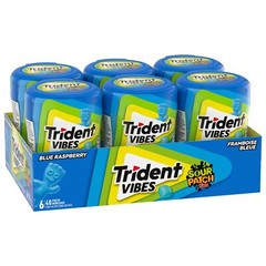 Trident – Vibes Sour Patch Kids Blue Raspberry Chewing Gum – 6 bottles (240 P…