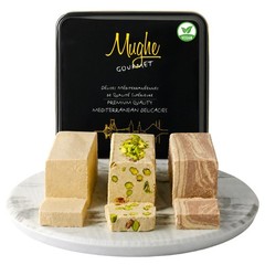 Mughe Gourmet Halva Assortment 1.88lbs (850g) Elegant Tin Gift Box – 3 Delicious