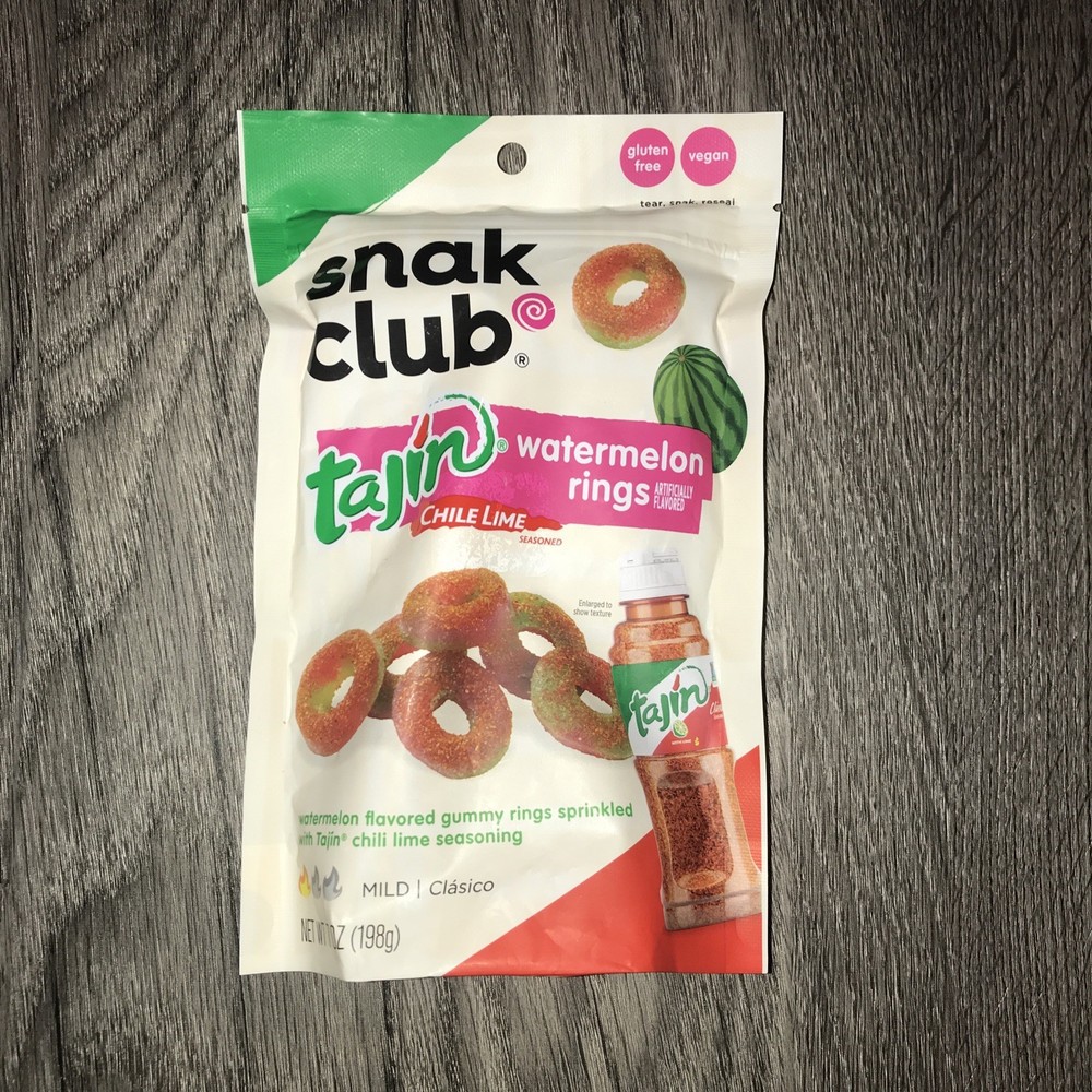 Snak Club Tajin Watermelon Rings Chili & Lime Gummy Snack 7 (Seven) oz Bag