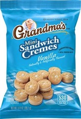 Grandma’s Mini Cookies, Vanilla Sandwich Crème Cookies, 3.71 oz Cookie Bag, (…