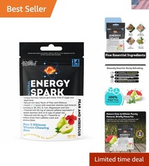 Natural Caffeine Gum with Vitamins – 14 Count Pear Hibiscus Boost for Athletes