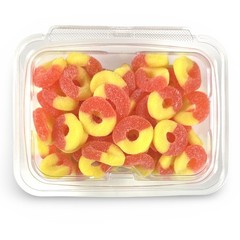 Fruity Flavorful Nostalgic Gummy Rings Candy Featuring 1lb. Apple, Peach, Waterm