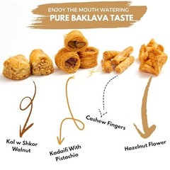 Delicious Baklava Gift Box 8.5oz – Rich Pistachios, Walnuts, Hazelnuts & Cashews