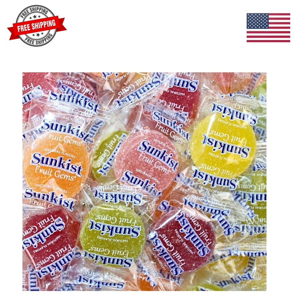 Fruit Gems candy – Assorted Citrus Flavors, 12oz Bulk Bag Approx. 32 Count – …