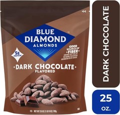 Oven Roasted Dark Chocolate Almonds, 25 oz Resealable Bag