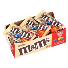 M&M’S Almond Chocolate Candy Sharing Size 2.83-Ounce Pouch 18-Count Box