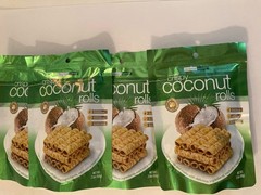 4 Tropical Fields Crispy Coconut Rolls diary free 2.1 oz each total 8.4 oz