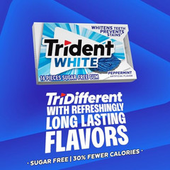 Sugar Free Peppermint Chewing Gum White Mint Flavor 144 Pieces Pack