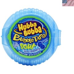 Delicious Bubble Tape 6 Feet Sour Blue Raspberry Gum – Portable Chewy Treat