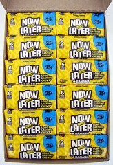 Now and Later Banana Candy Chews 6-piece 24 Count Box Chewy Bulk Taffy Candies